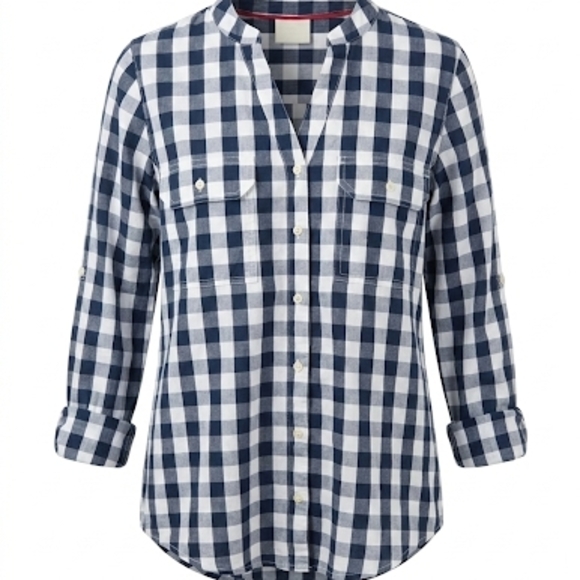 St. John's Bay Other - St. John’s Bay Men’s Navy Blue Gingham Checkered Button Down Shirt - Size M